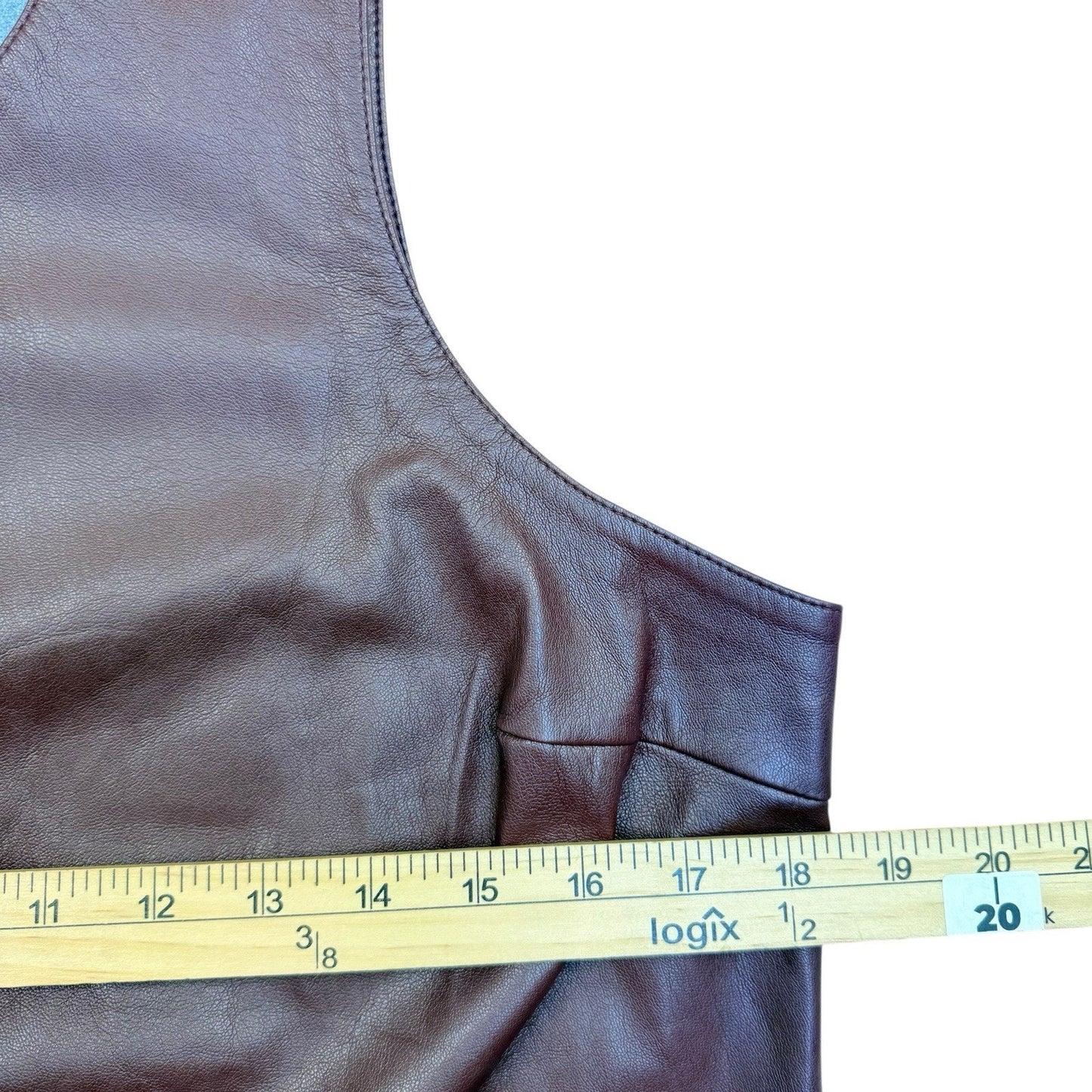 Good American Faux Leather Crop Top Burgundy Sleeveless L Women's Blouse