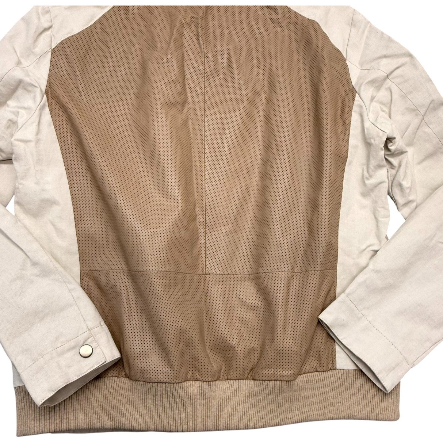 Saks Fifth Avenue Men's Size Large Tan White Color-Block Bomber Jackets - NEW