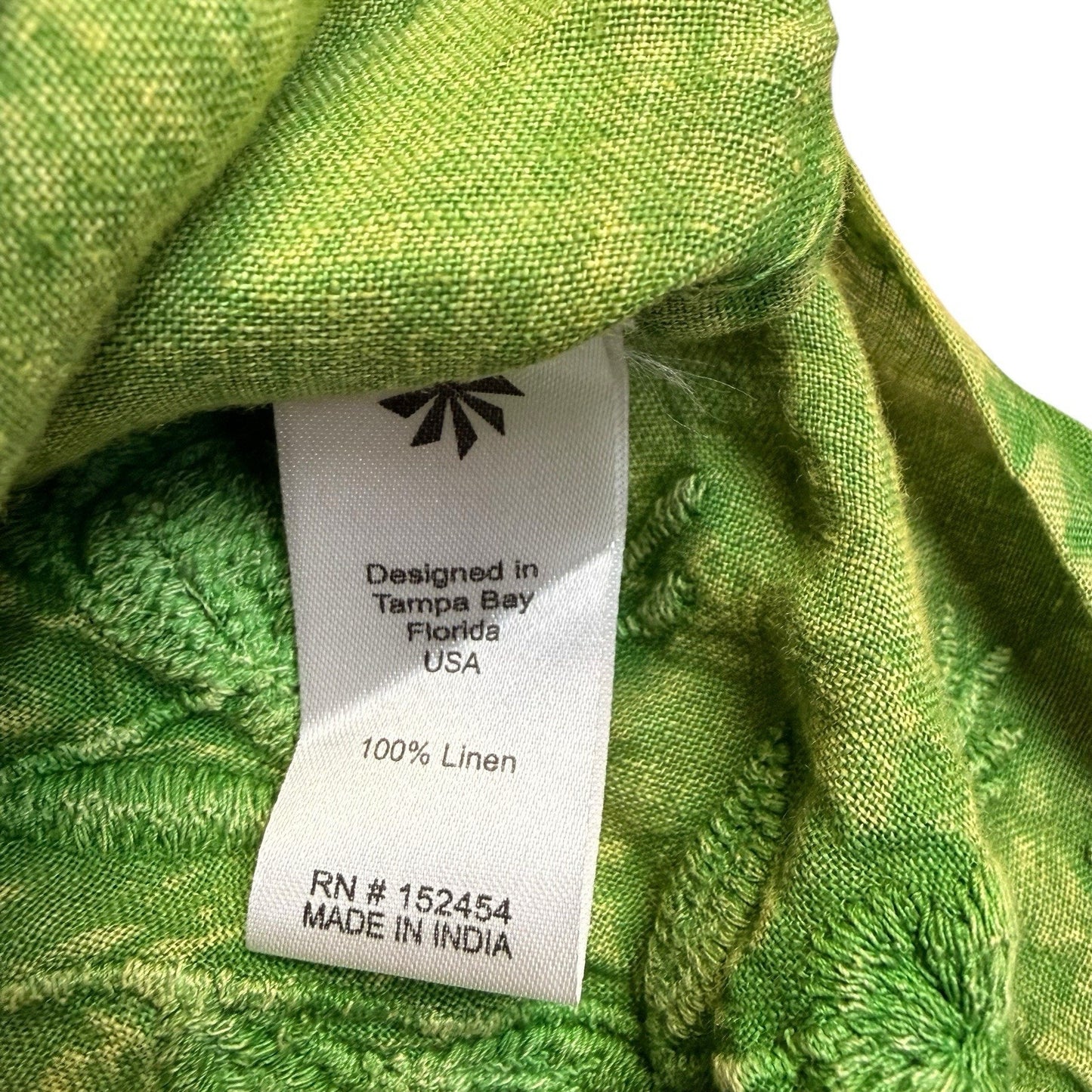 Karyn Seo Green Linen Tunic Shirt Dress Size S Women's
