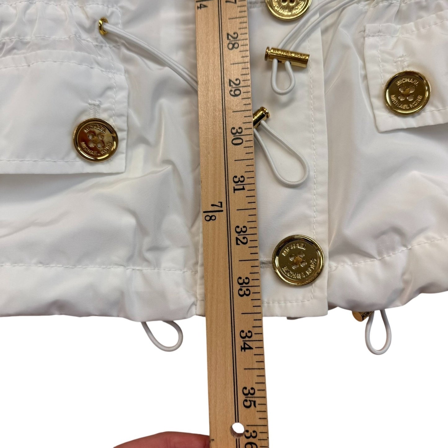 Michael Kors White Lightweight Rain Jacket Women’s Small Hooded