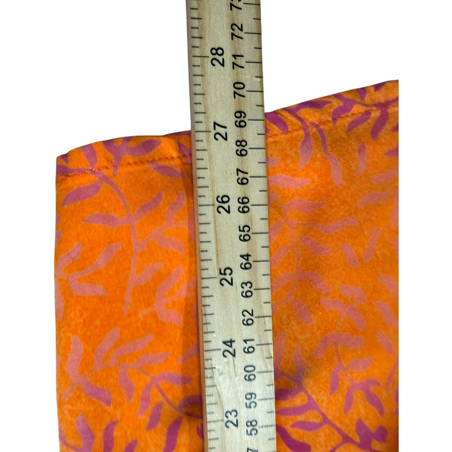 Y2K Bali Batiks Orange Batik Sleeveless Shift Dress Rayon Size M Women's