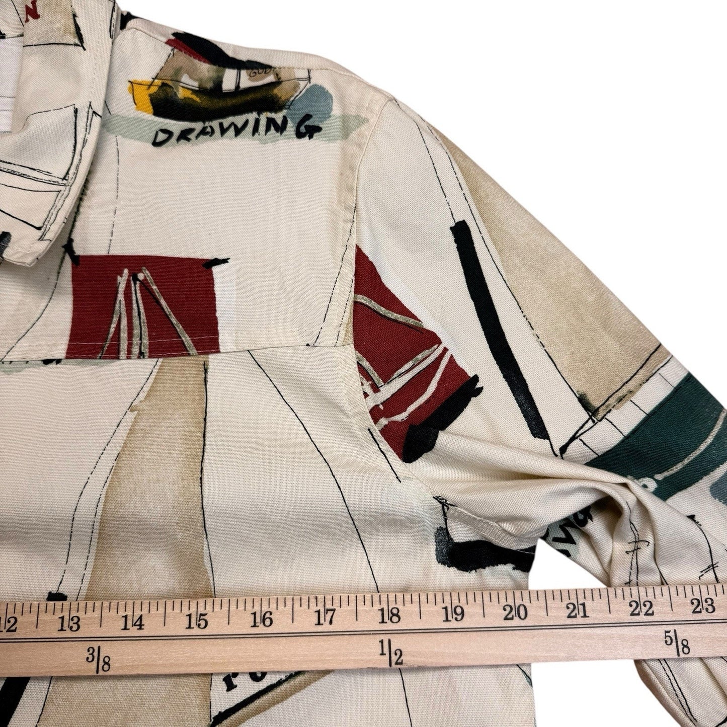 Vintage 90s Norm Thompson Nautical Print Jacket Boat Sailing Cotton Sz M Women's