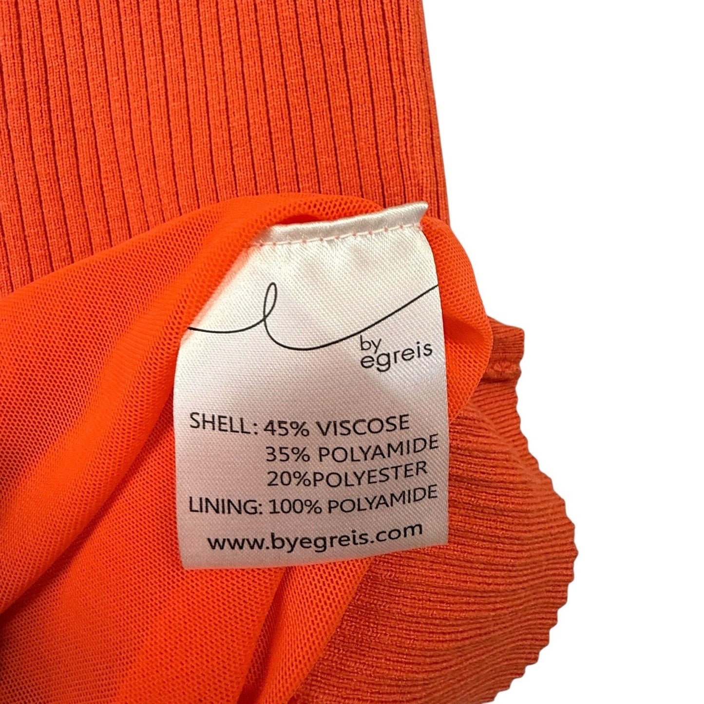 By Egreis Orange Ribbed Knit Midi Dress Gold Buttons S Women's