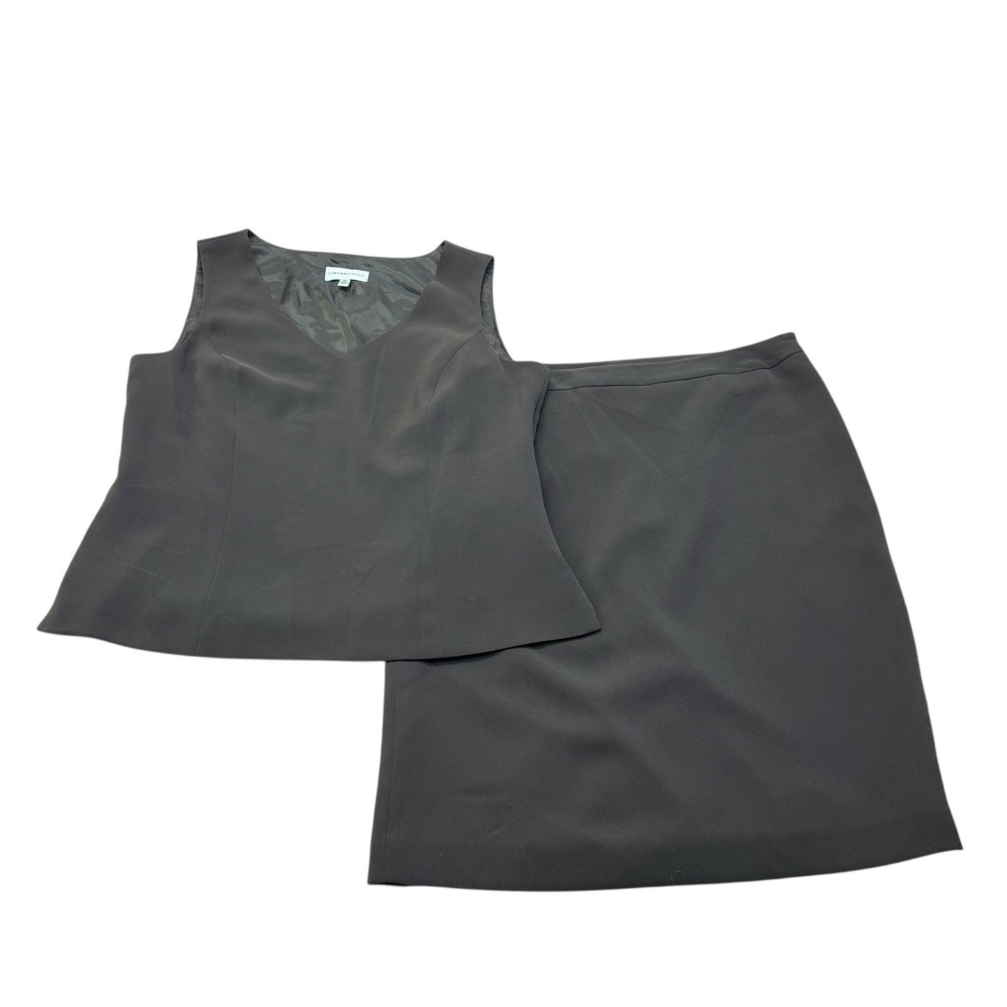 Y2K Jones New York Suit Black Sleeveless Top Skirt Set Women's 12 Minimalist