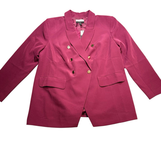 NWT ELOQUII Burgundy Blazer Women’s Size 14 Double Breasted Stretch Work Jacket