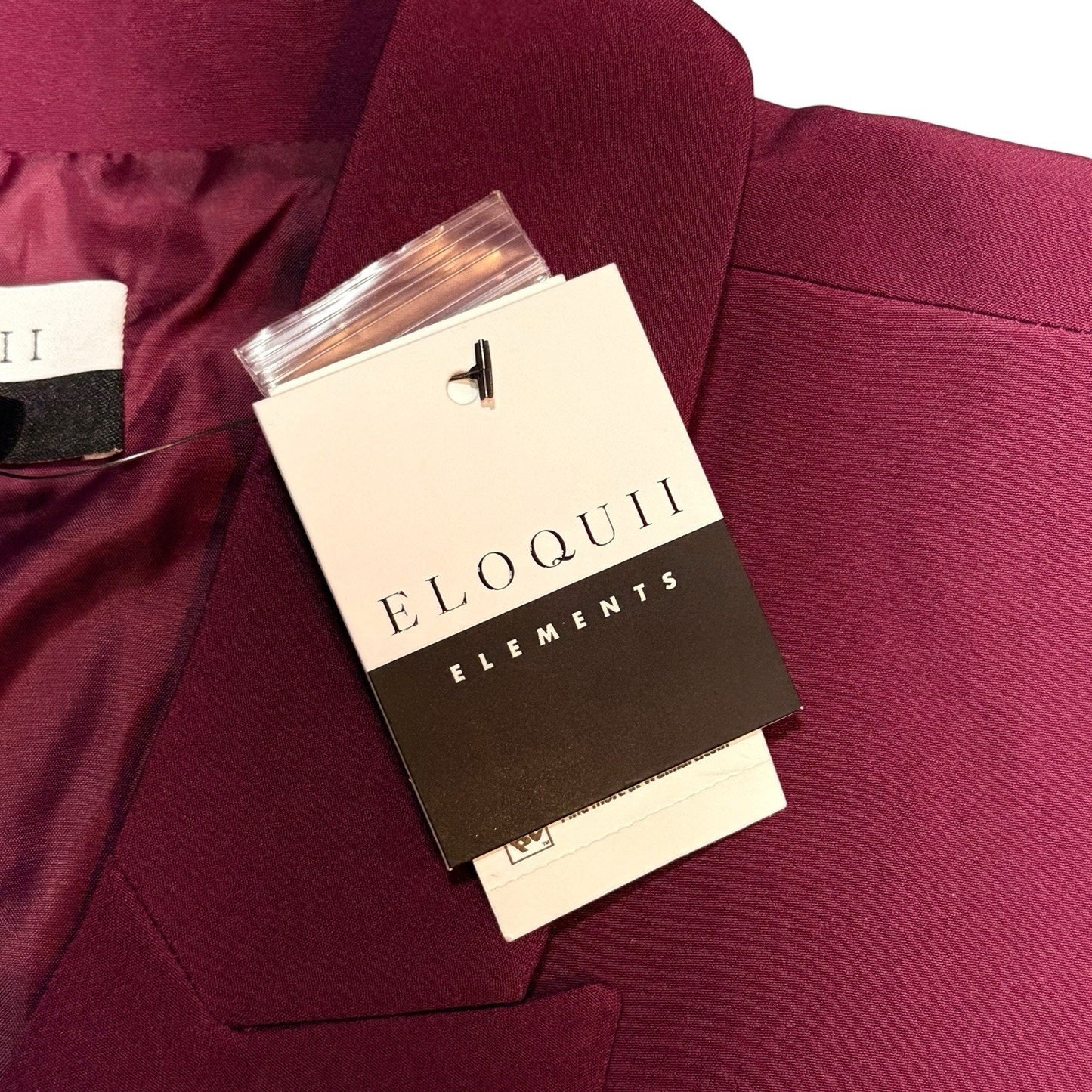 NWT ELOQUII Burgundy Blazer Women’s Size 14 Double Breasted Stretch Work Jacket