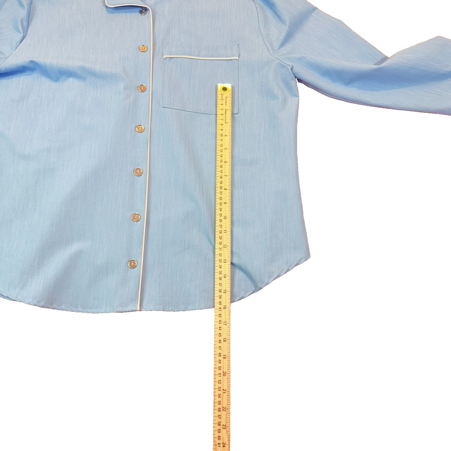 NEW Buru Women's Size XL Blue Button-Up Collared Shirt w/ Single Chest Pocket