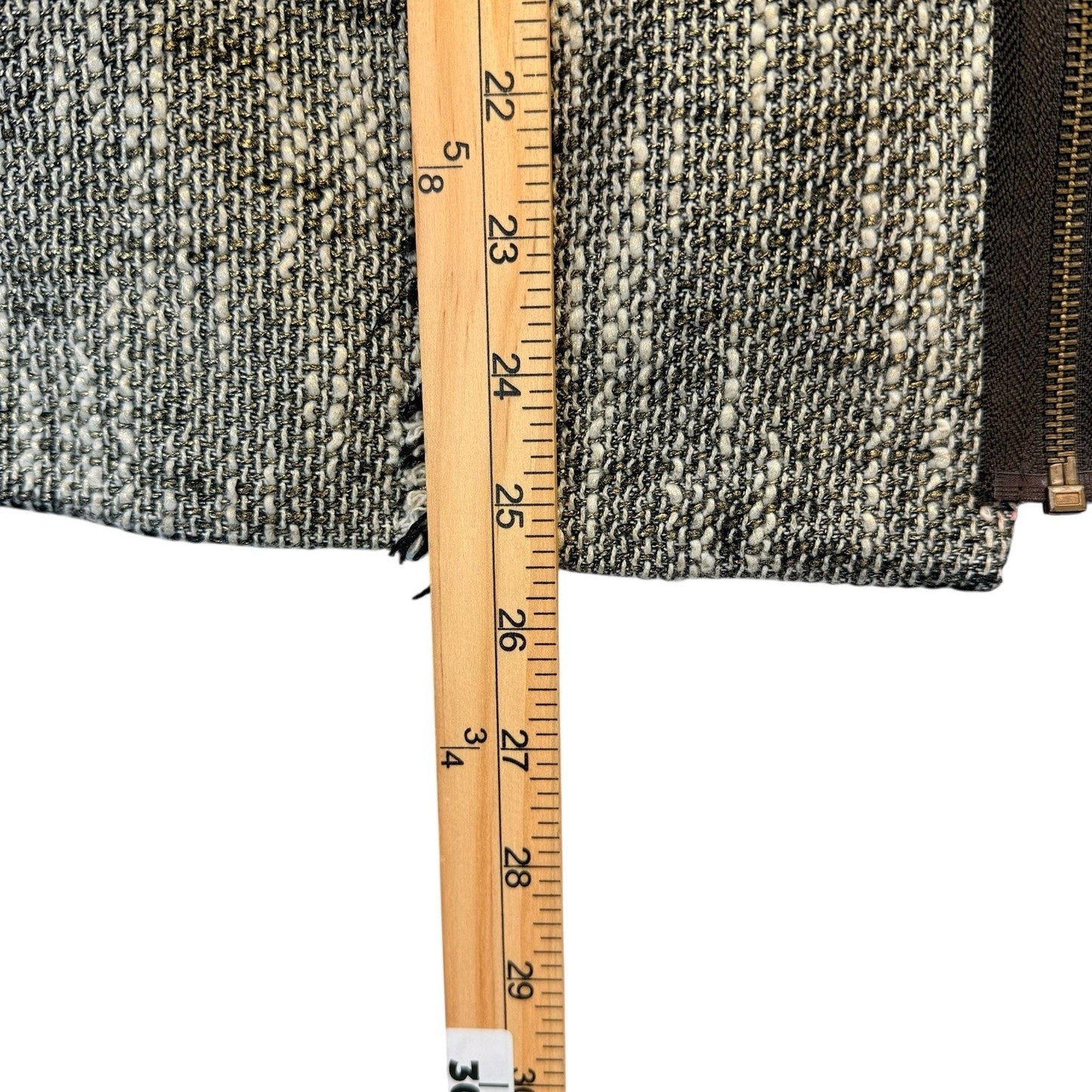 Etcetera Tweed Zip Jacket Size 12 Brown Trim Blazer Women's