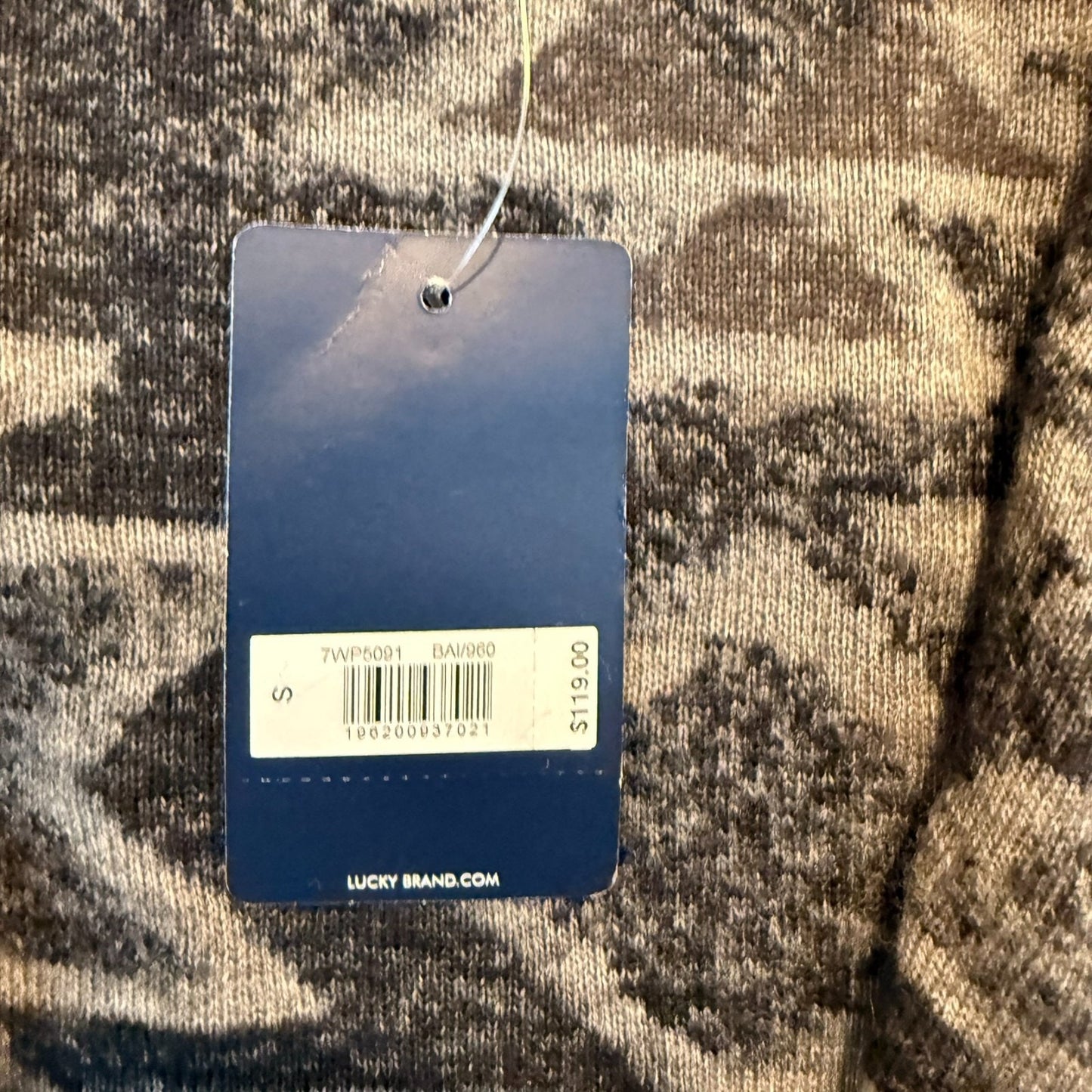 NEW Lucky Brand Women's Open Front Cardigan SP Small Petite Aztec Gray Sweater