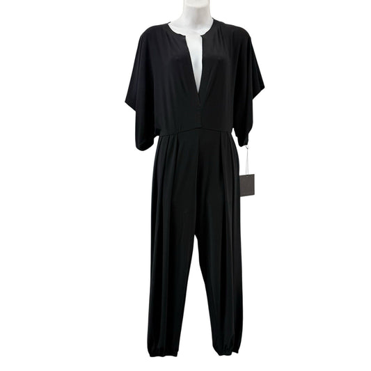Norma Kamali Black Jumpsuit Wide Leg Dolman Sleeve Women's Small NWT Romper