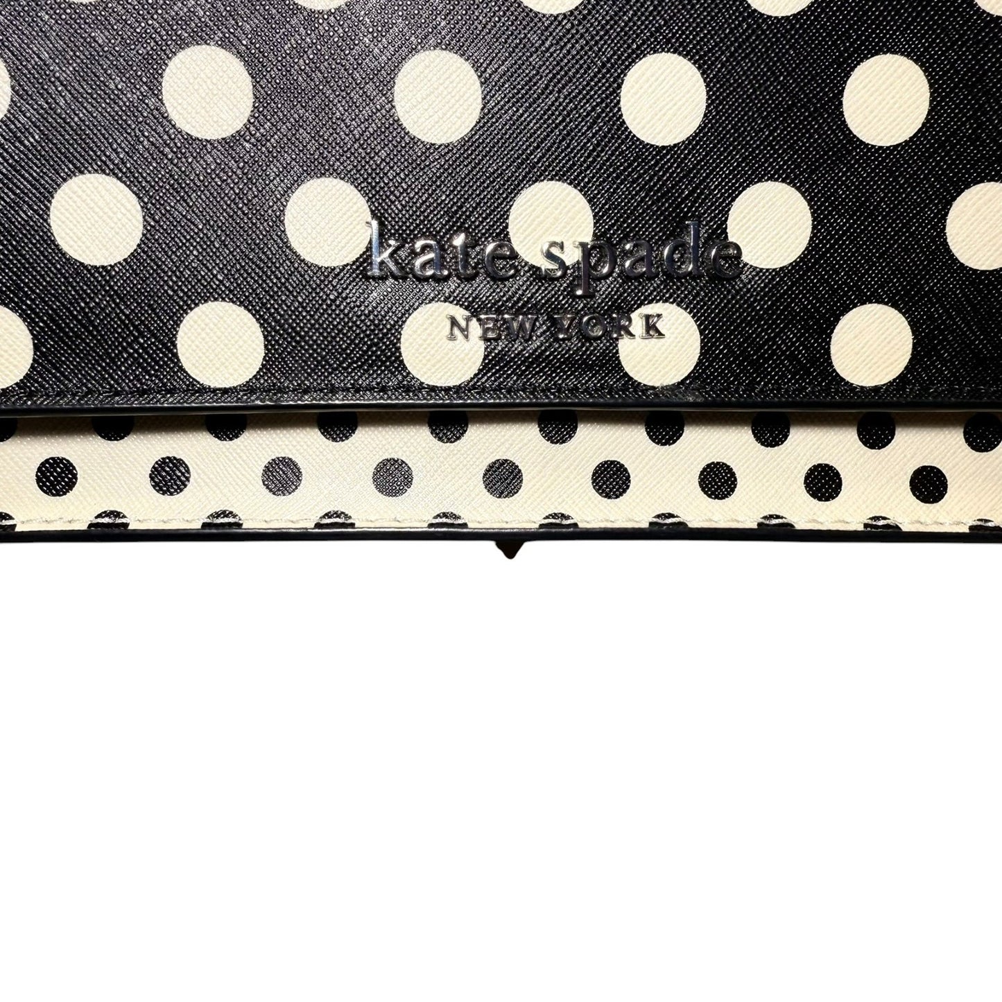 Kate Spade Polka Dot Chain Shoulder Bag Crossbody Clutch Black White Evening Purse Women's