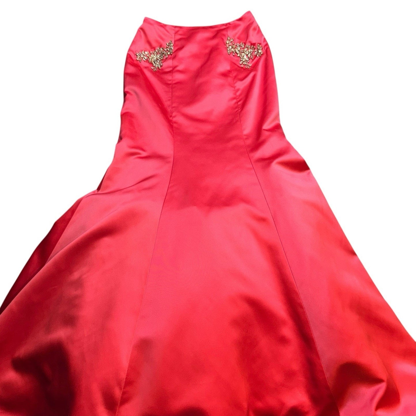 Sherri Hill Size 6 Pink Satin Two-Piece Mermaid Formal Gown Beaded Prom Dress Women's