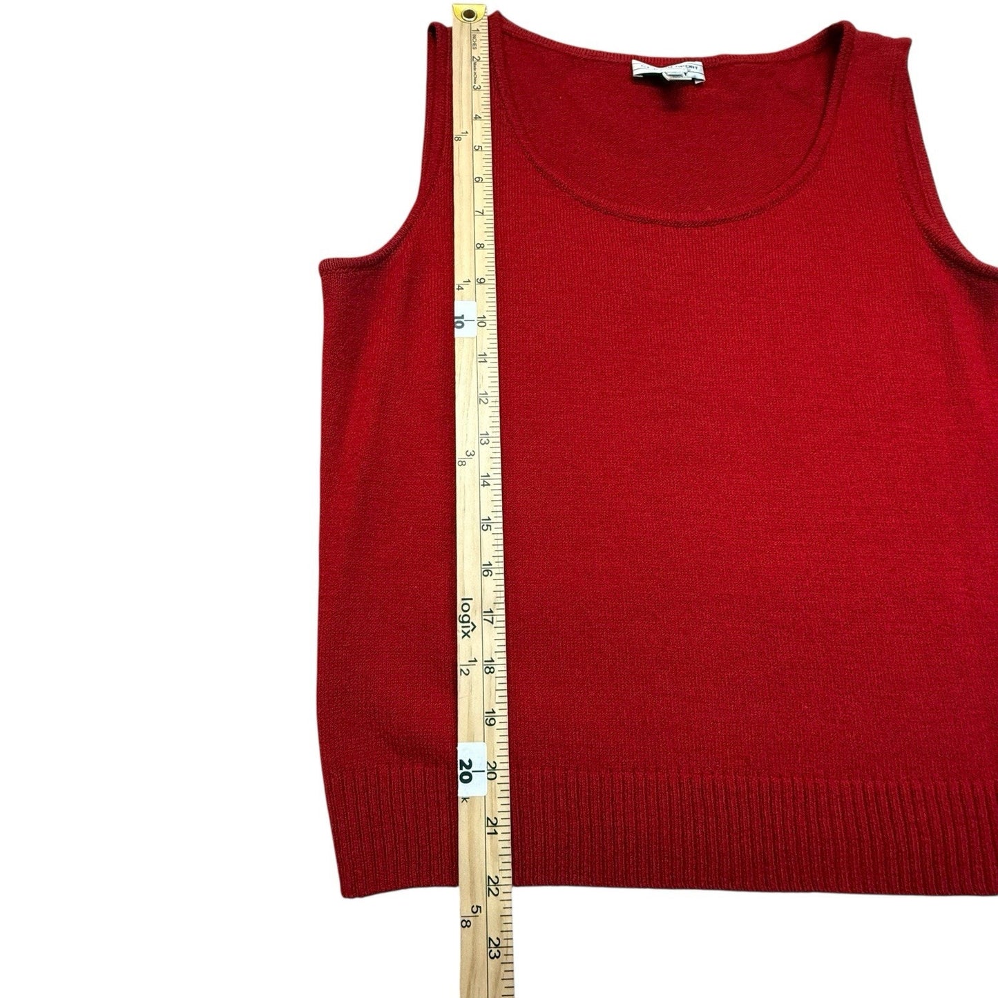 St. John Sport Red Knit Tank Top Sleeveless Sweater Wool Rayon Women’s M