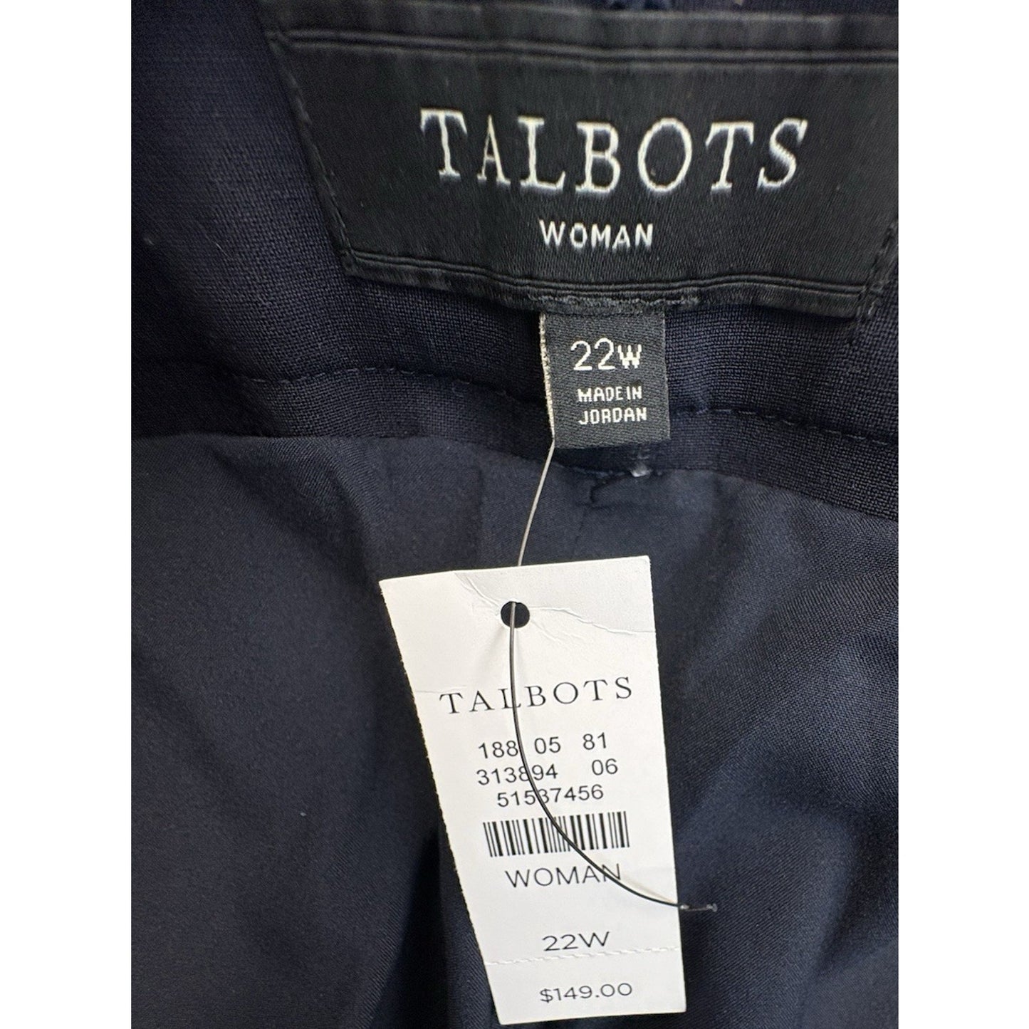 New Talbots Women's 22W Pants Seasonless Wool Barely Boot Pants Size 22W Blue