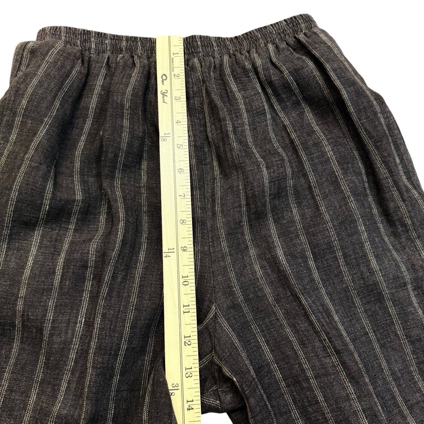 VINTAGE David Dart Collection Black Pinstripe Linen Pants Women's