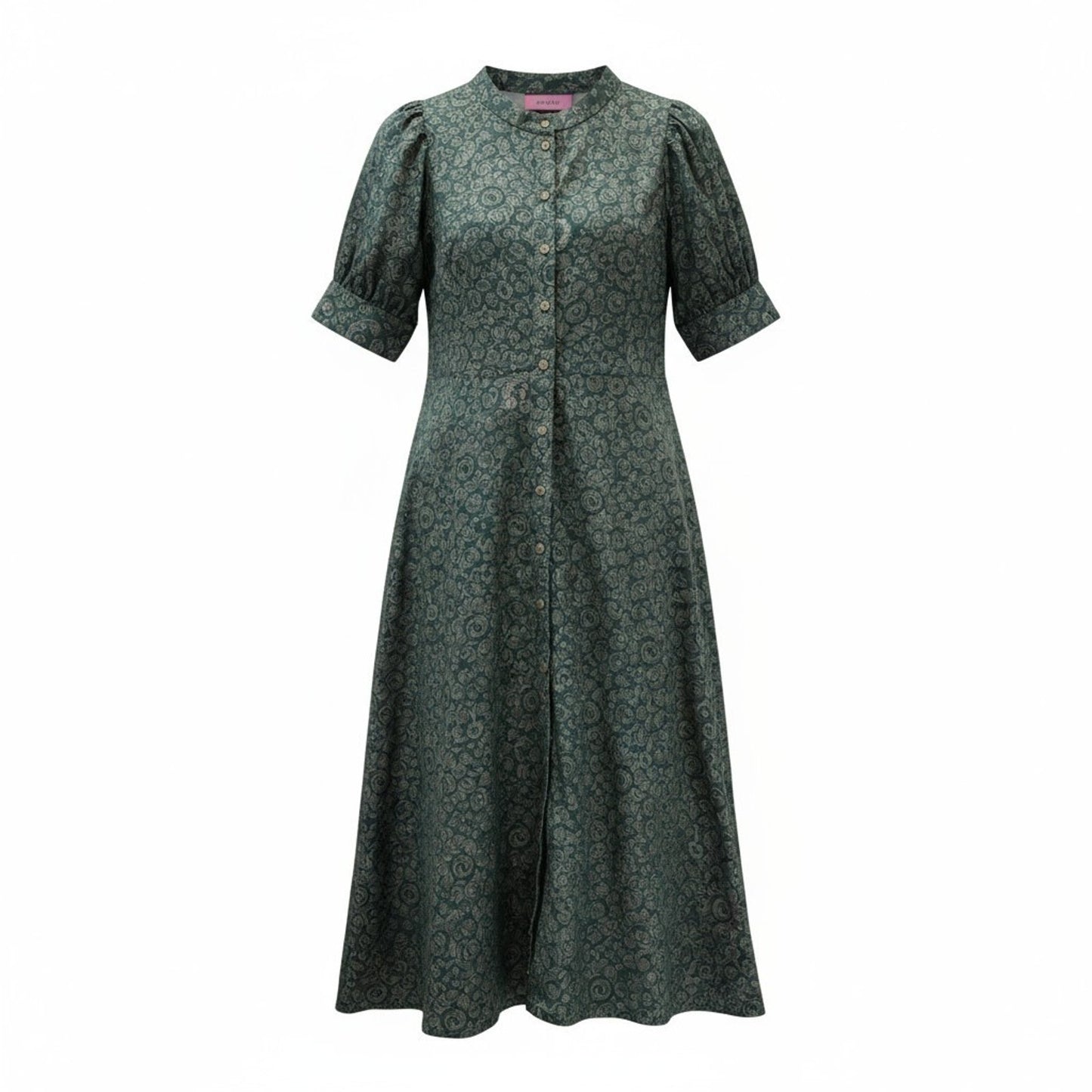 BURU Penny Day Gown Puff Sleeve Olive Eyelet Dress NWT Size Large MSRP $328 Women's