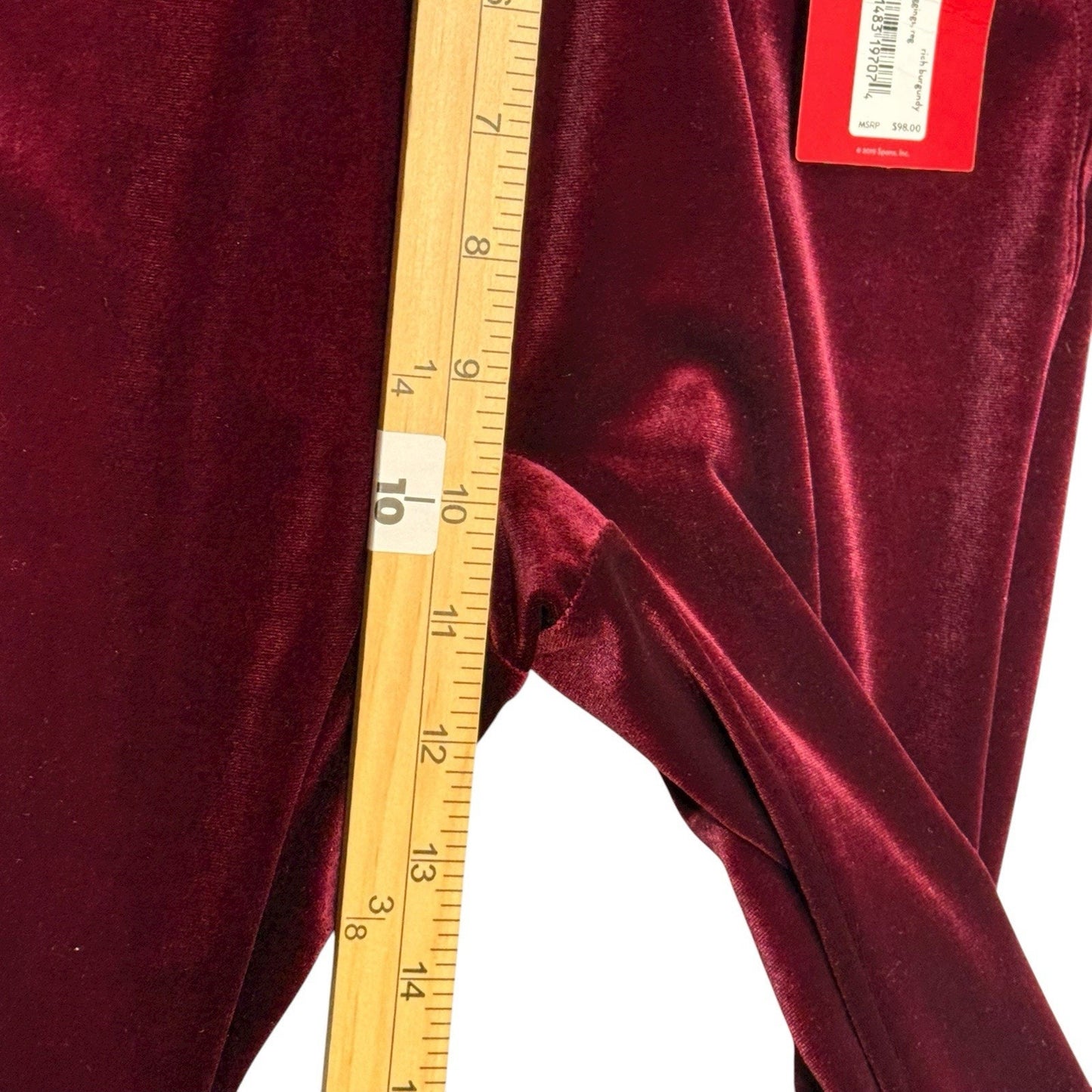 Spanx Velvet Leggings Women’s Size M Burgundy High Waist Pull-On Pants NWT