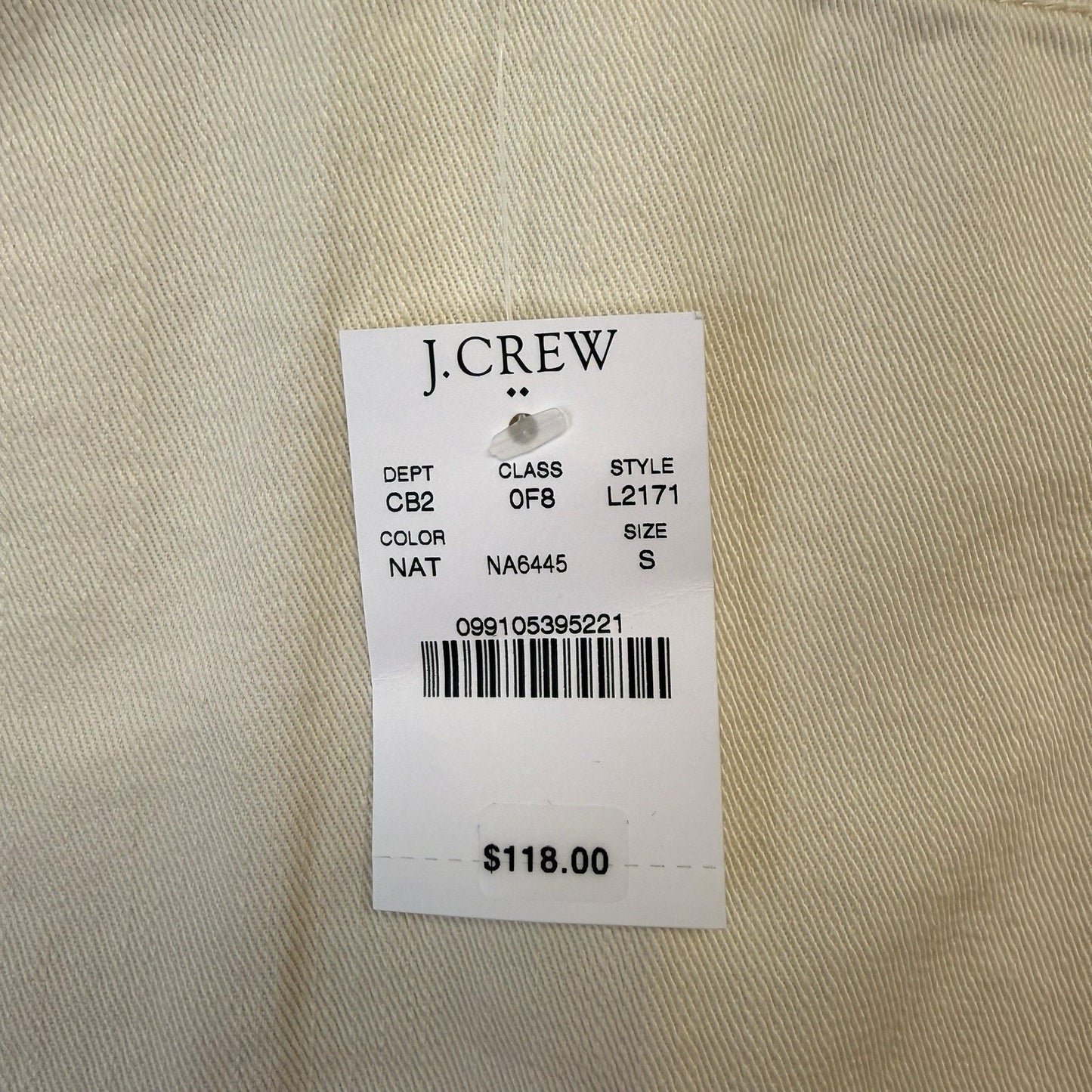 J.Crew Mercantile Utility Jacket Small Beige Zip Front MSRP $118 NWT Women's