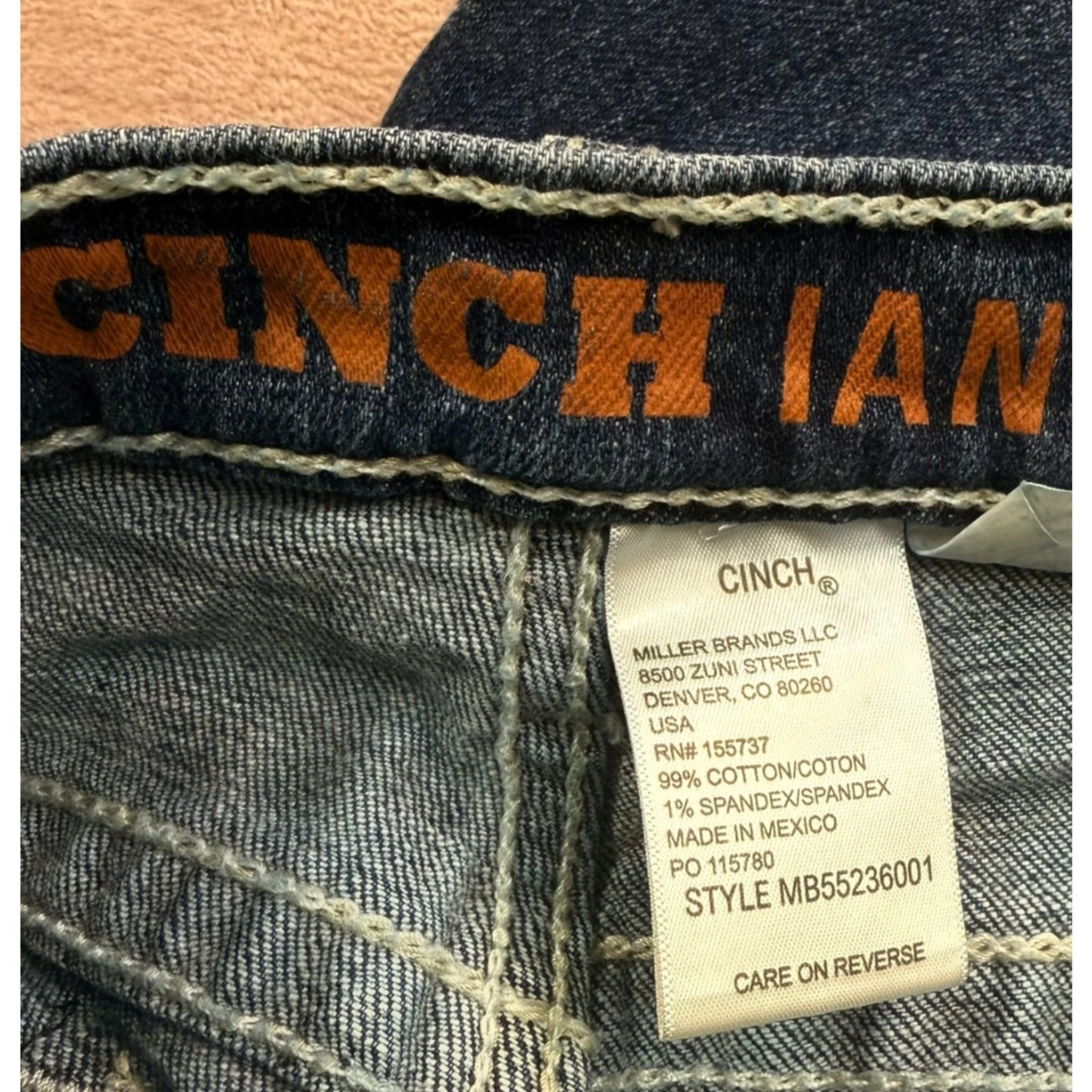 Cinch Ian Jeans Men’s 36x32 Dark Wash Slim Fit Western Denim