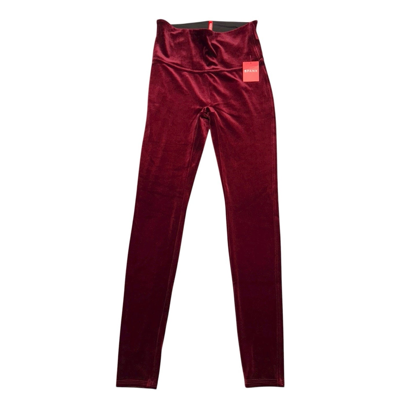 Spanx Velvet Leggings Women’s Size M Burgundy High Waist Pull-On Pants NWT