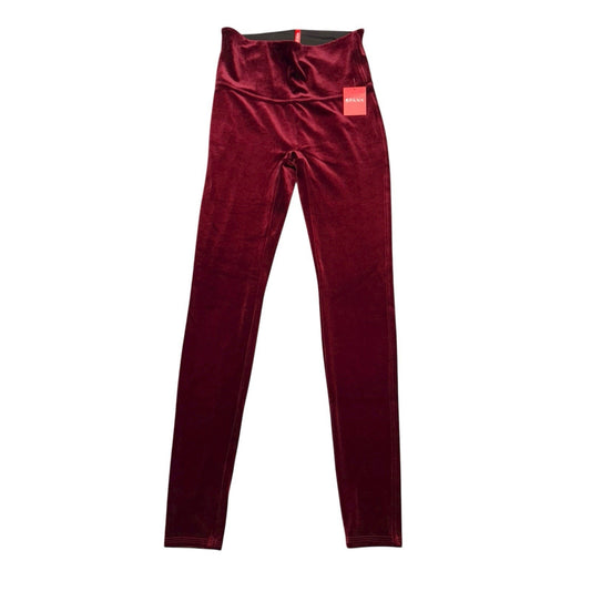 Spanx Velvet Leggings Women’s Size M Burgundy High Waist Pull-On Pants NWT
