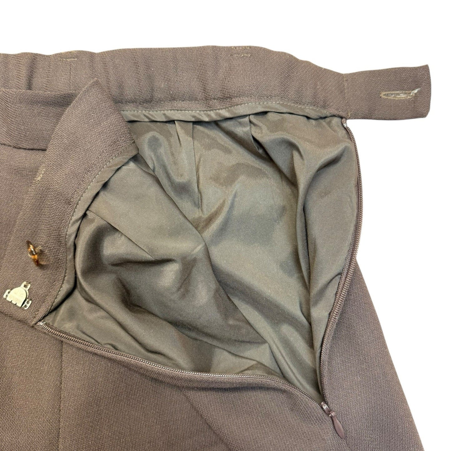 Vintage Doncaster Signature 2P Tailored Jacket Pants Suit/Set Brown Women's