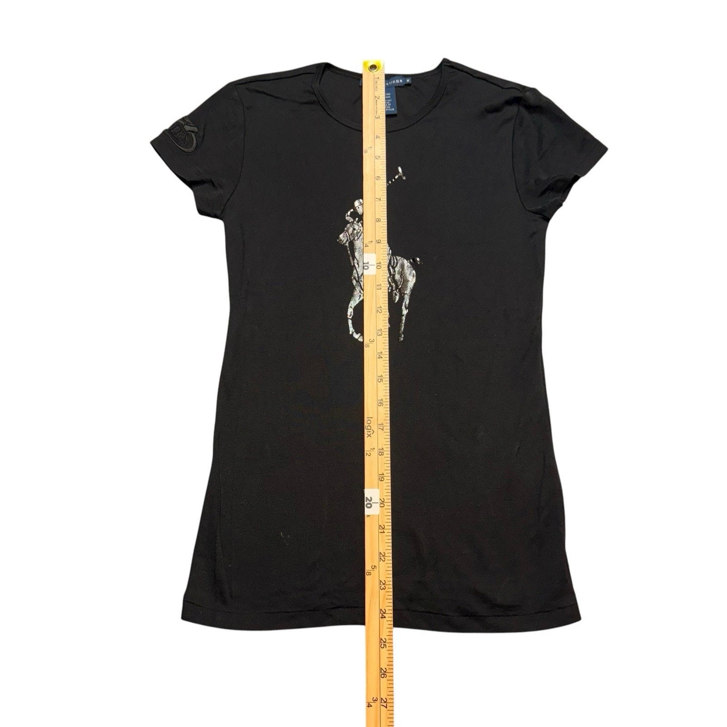 Y2K Ralph Lauren US Open Big Pony T-Shirt Women’s M Black Gold Logo Vintage Polo
