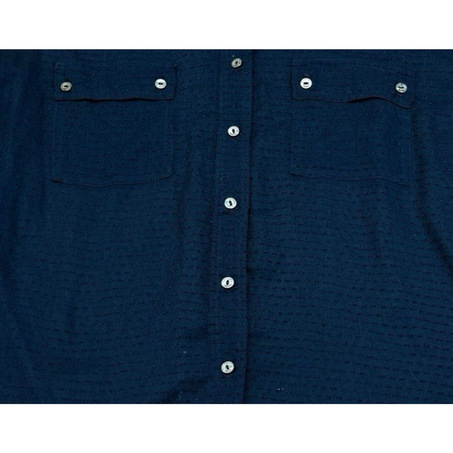 Vintage Bill Atkinson Navy Button-Up Front Women’s Size 10 Textured 90s