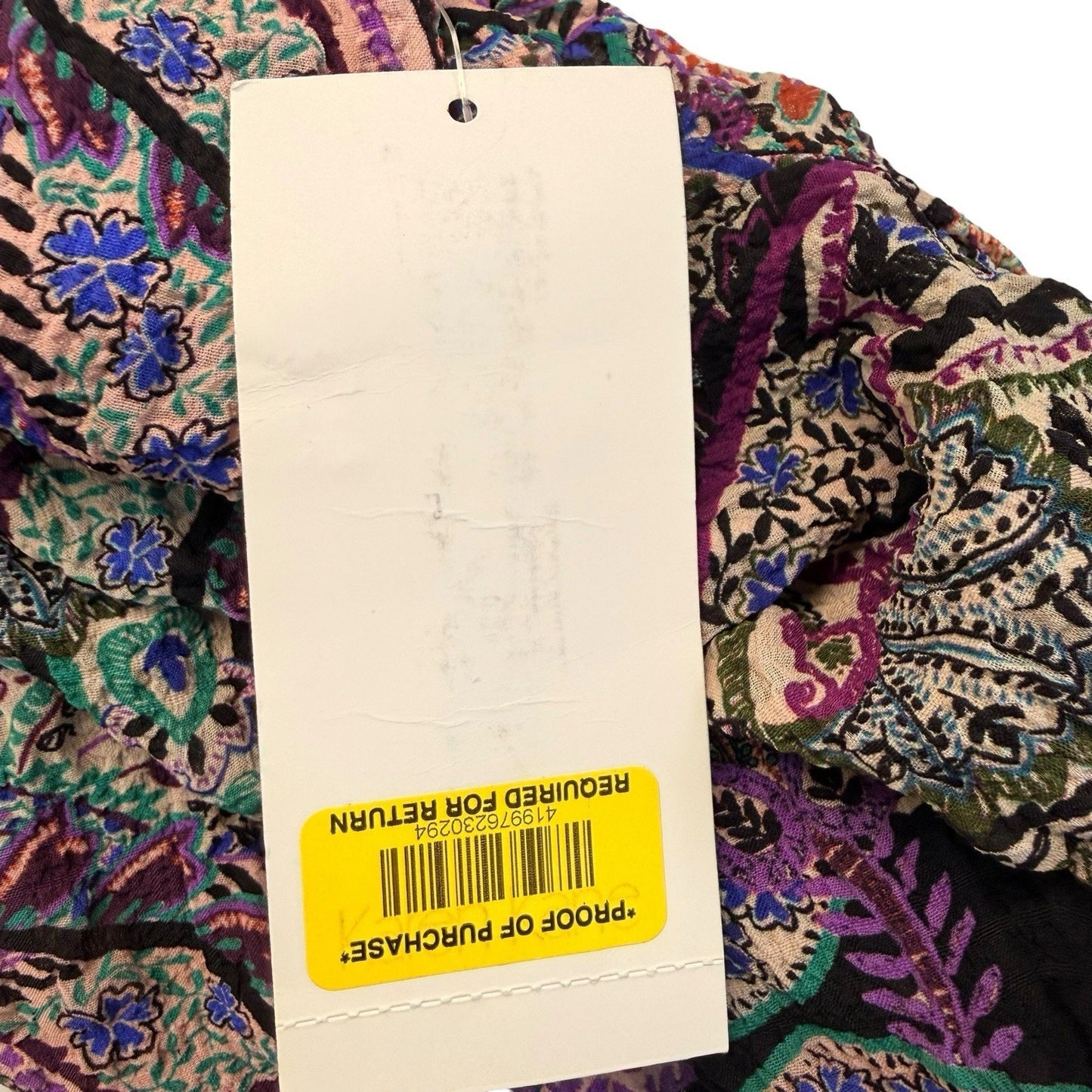 Karen Kane Paisley Blouse Large Majestic Magenta NWT $159 Women's