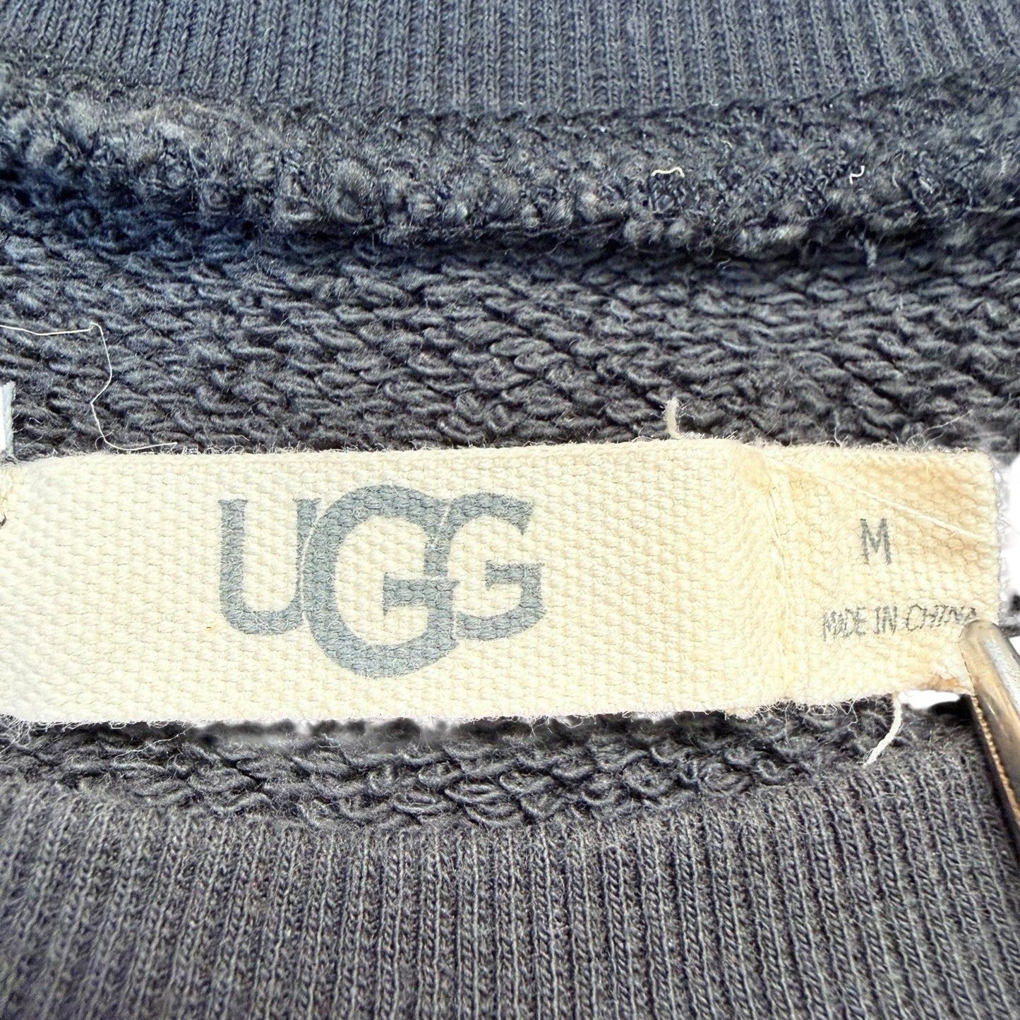 UGG Crewneck Sweatshirt Women's Medium Gray Lounge Logo Hem