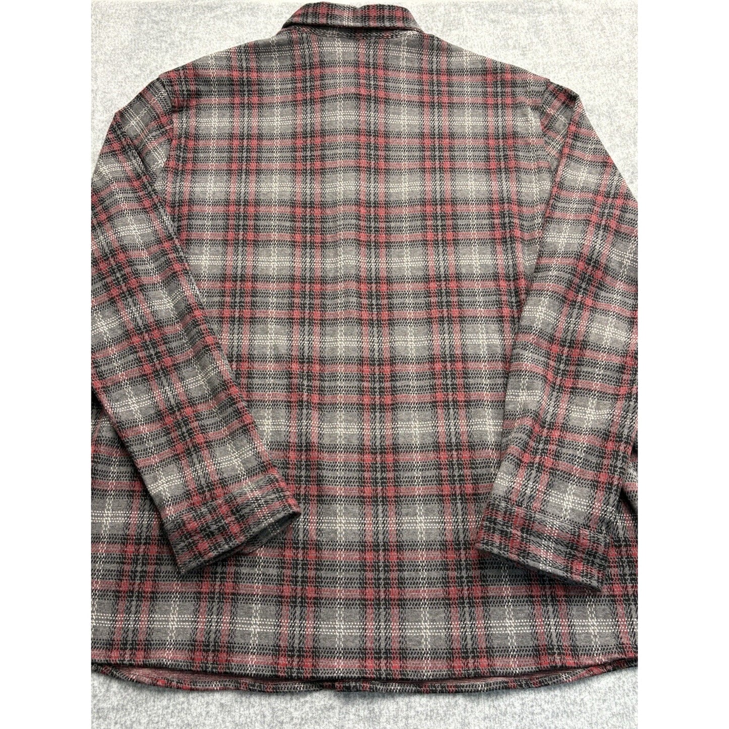 NWT ROWM Big Tall Men's Flannel 3XT Gray, Red, White, Black Button Down Long Slv