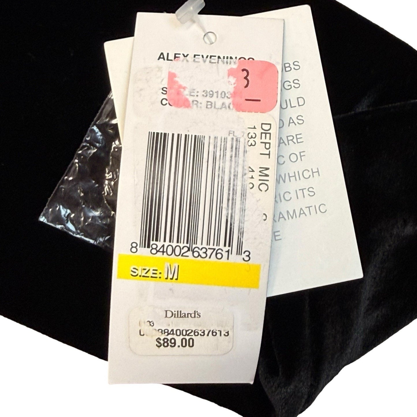 Alex Evenings Black Velvet Off Shoulder Top Women's M Long Sleeve Formal Blouse