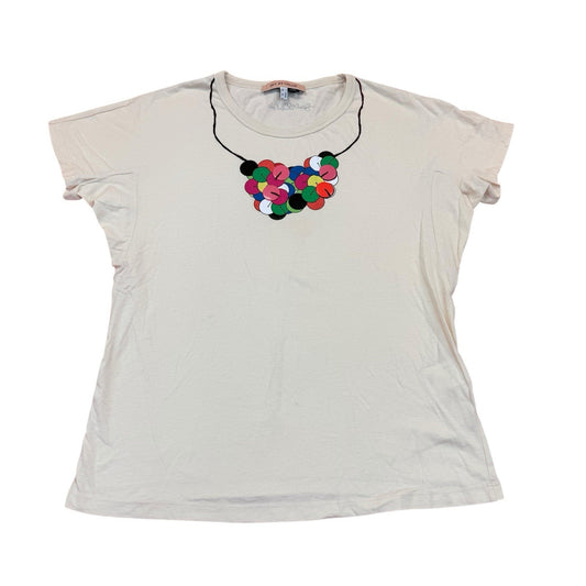 See By Chloé Embellished Necklace Graphic Tee Women's 6 Blouse