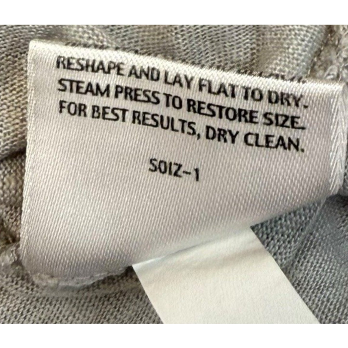 Eileen Fisher Linen Dress Women's Small Gray 3/4 Sleeve Smocked Tunic Scoop Neck