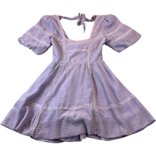 NEW Showpo. Women's Size 8 Lilac Lace Codah Trim Detail Bubble Hem Dress