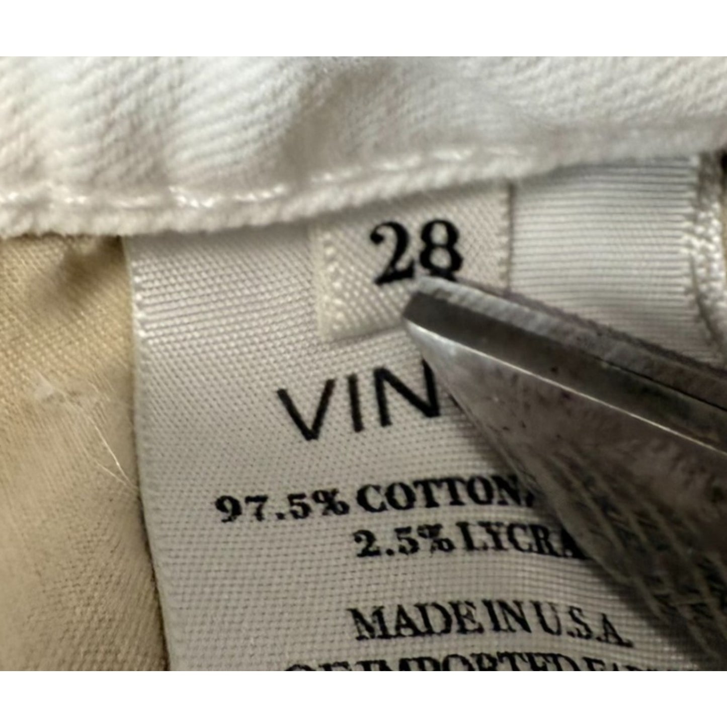 Vince Women's Skinny Jeans Size 28 Cream Ivory Stretch Denim Ankle Zip
