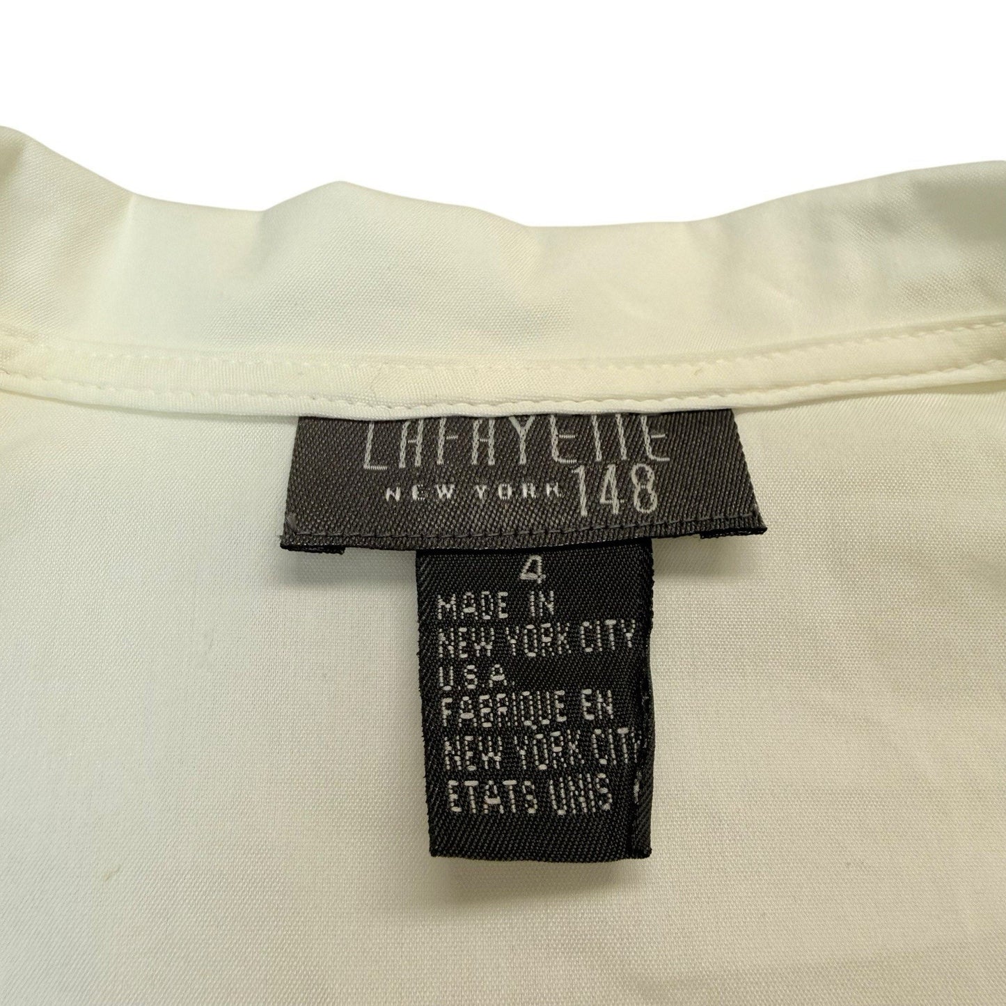 Lafayette 148 White Draped Open Front Cardigan Size 4nItaly Fabric Women's