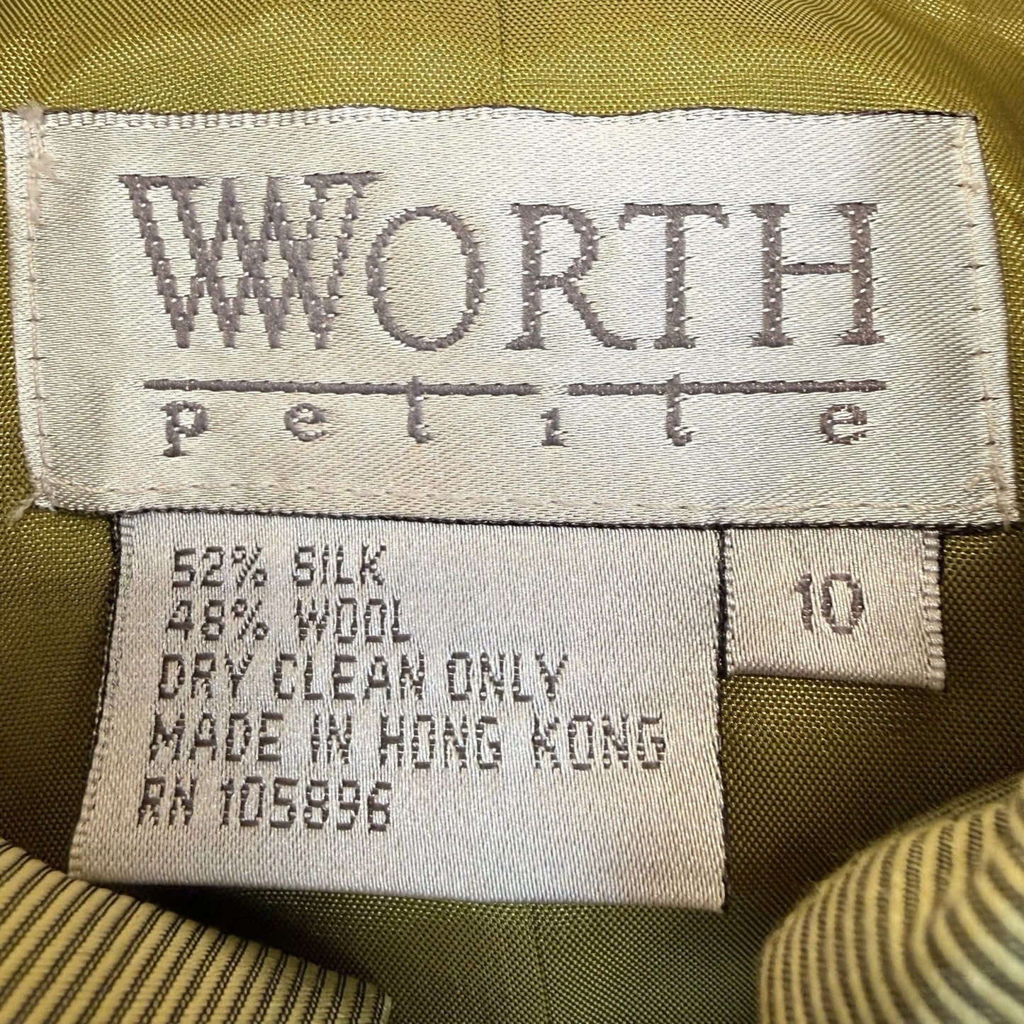 Worth Petite Green Silk Blend Jacket & Halter Top Set Women’s Size 10