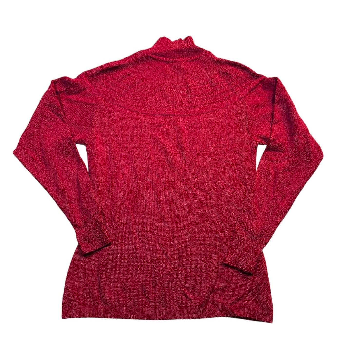 Rare VTG 100% Lana Wool Mary Ann Restivo M Red Tutle Neck Sweater Made In Italy Women's