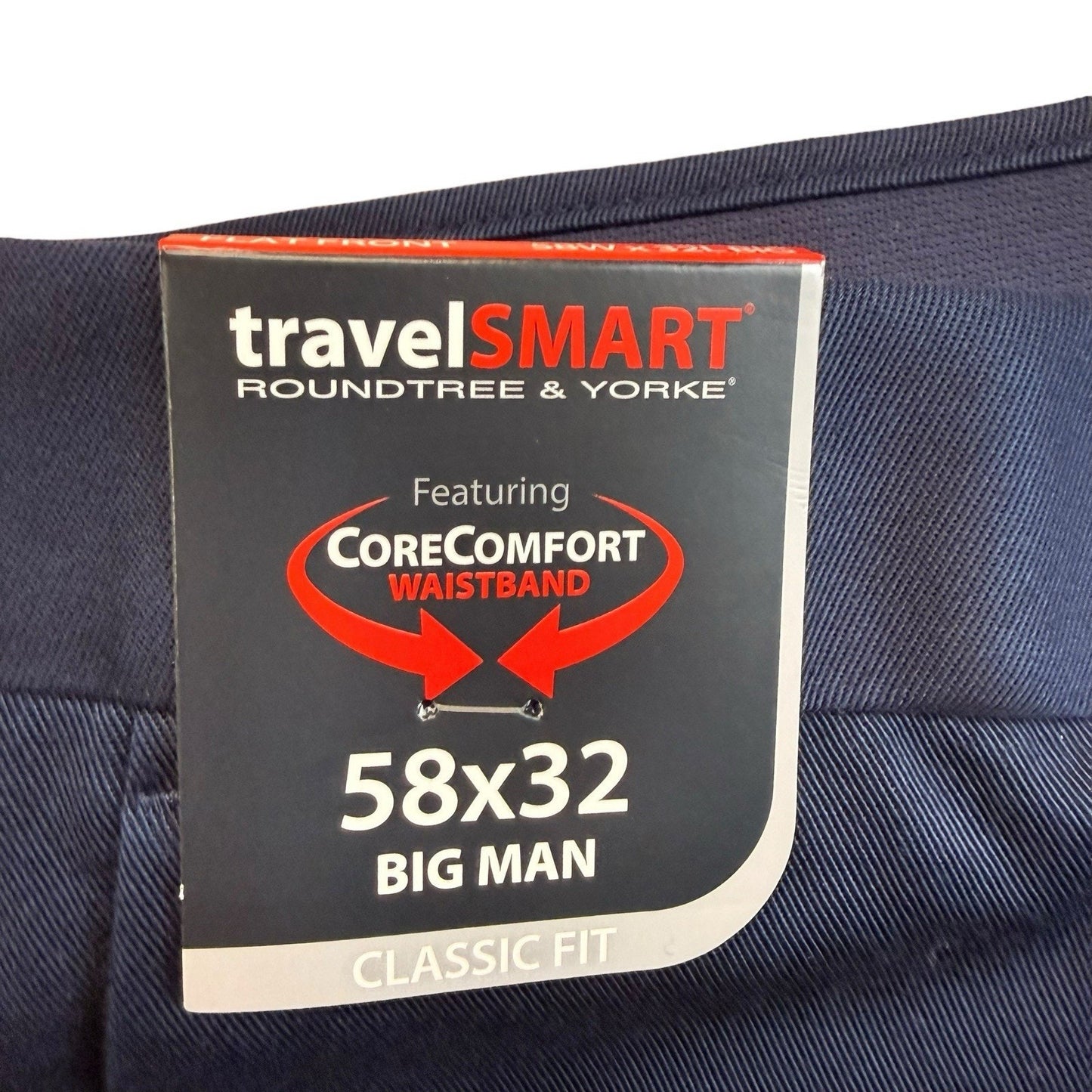 Roundtree & Yorke TravelSmart Pants 58x32 Navy Big Tall NWT Men's