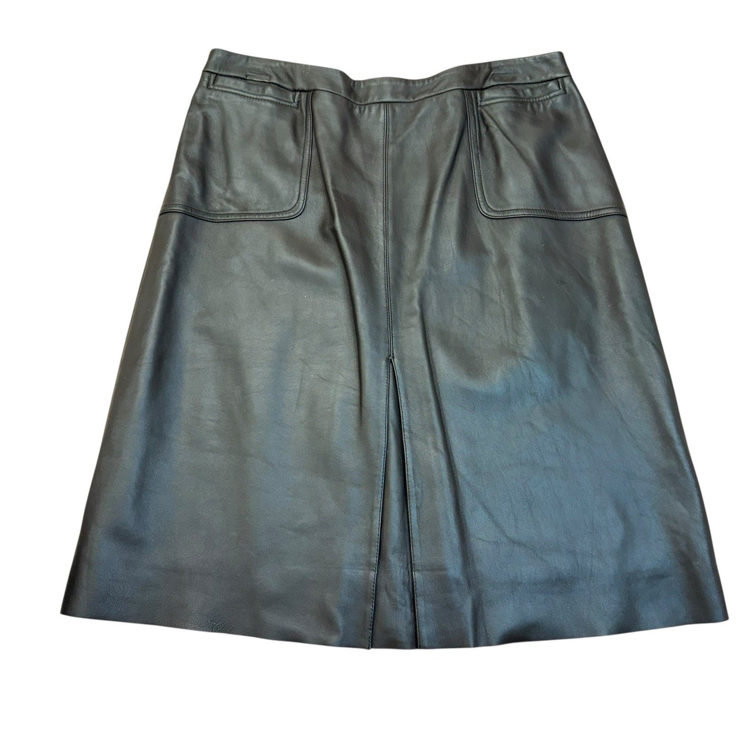 Context Brown Leather Skirt Suit Women’s Size 14 Blazer Pencil Skirt Set