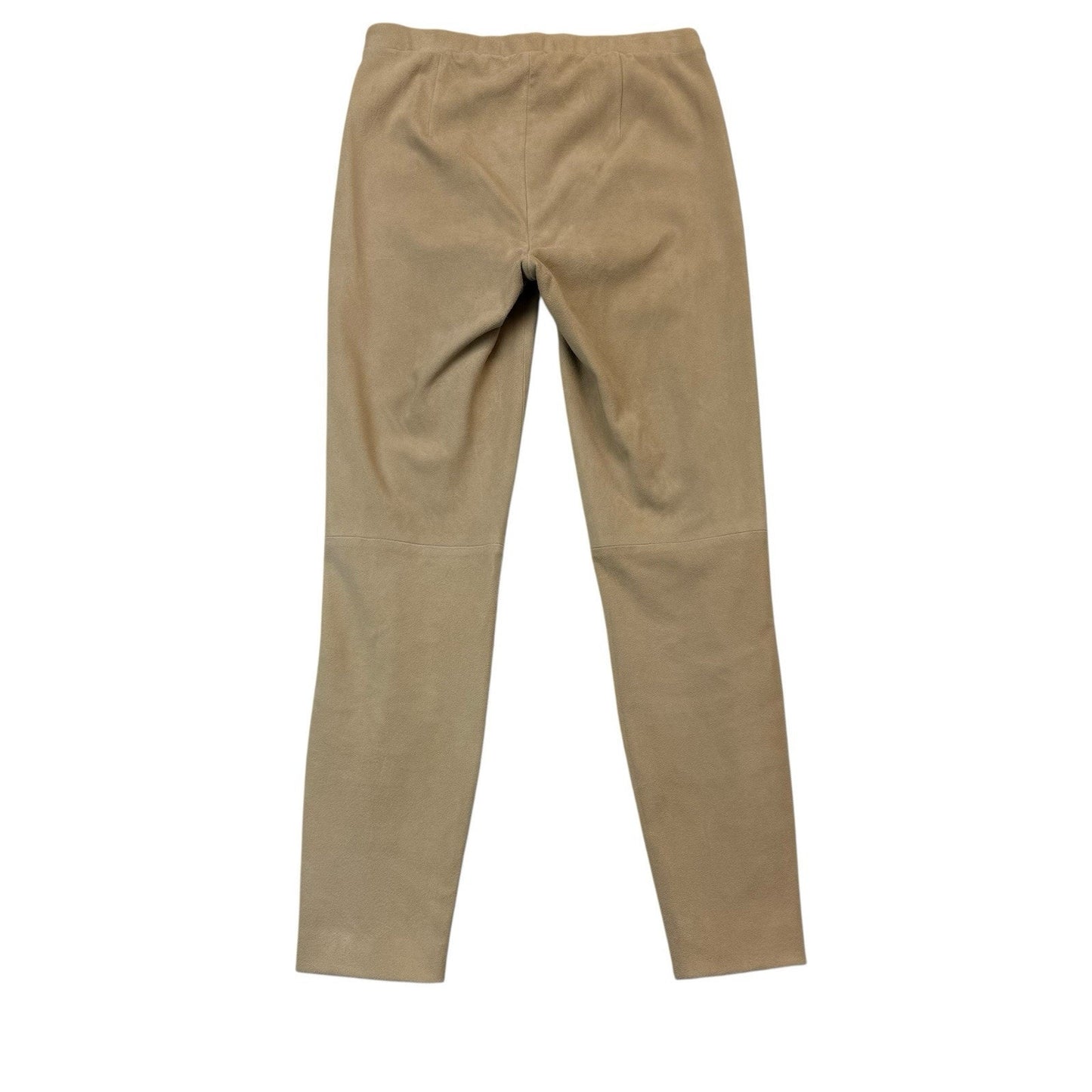 Per Se Carlisle Women's Tan Leather Pants Slim Leg Pull On Size 4