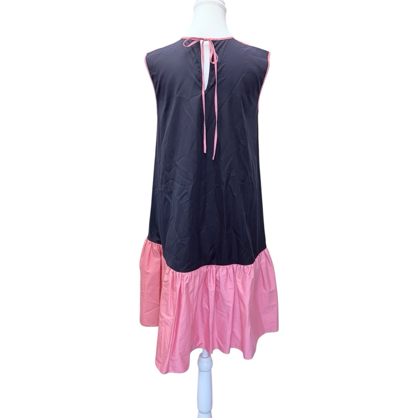 Roksandra Fuji Cotton-poplin Mini Shift Dress In Flamingo Midnight $620 Size 6 Women's