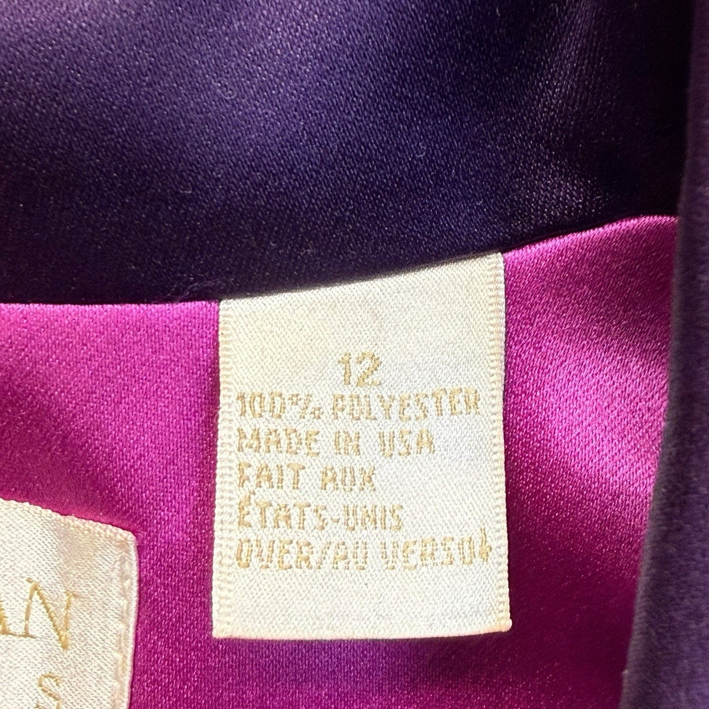 Dana Buchman Purple Trench Dress Women's Size 12 Button Front Lined