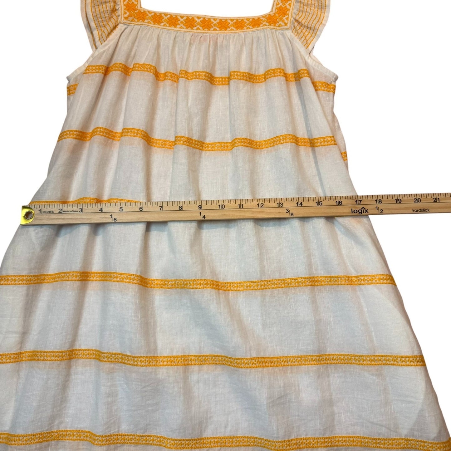 Tory Burch Women's Size Medium Square Neckline Floral Striped Sleeveless Sundress Dress