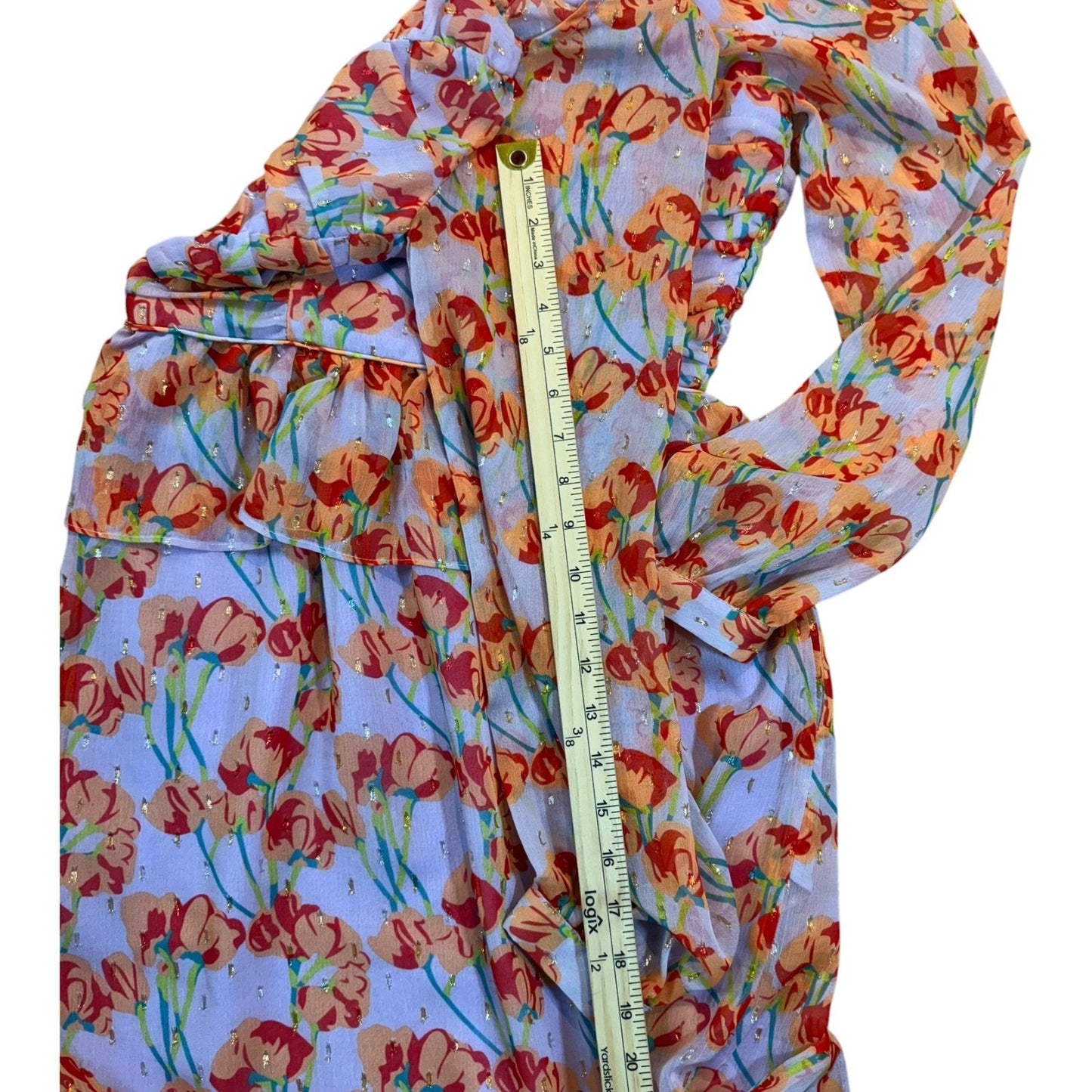 Buru Women's Size XS Floral Tiered Dress Sweetheart Neckline W/Pockets