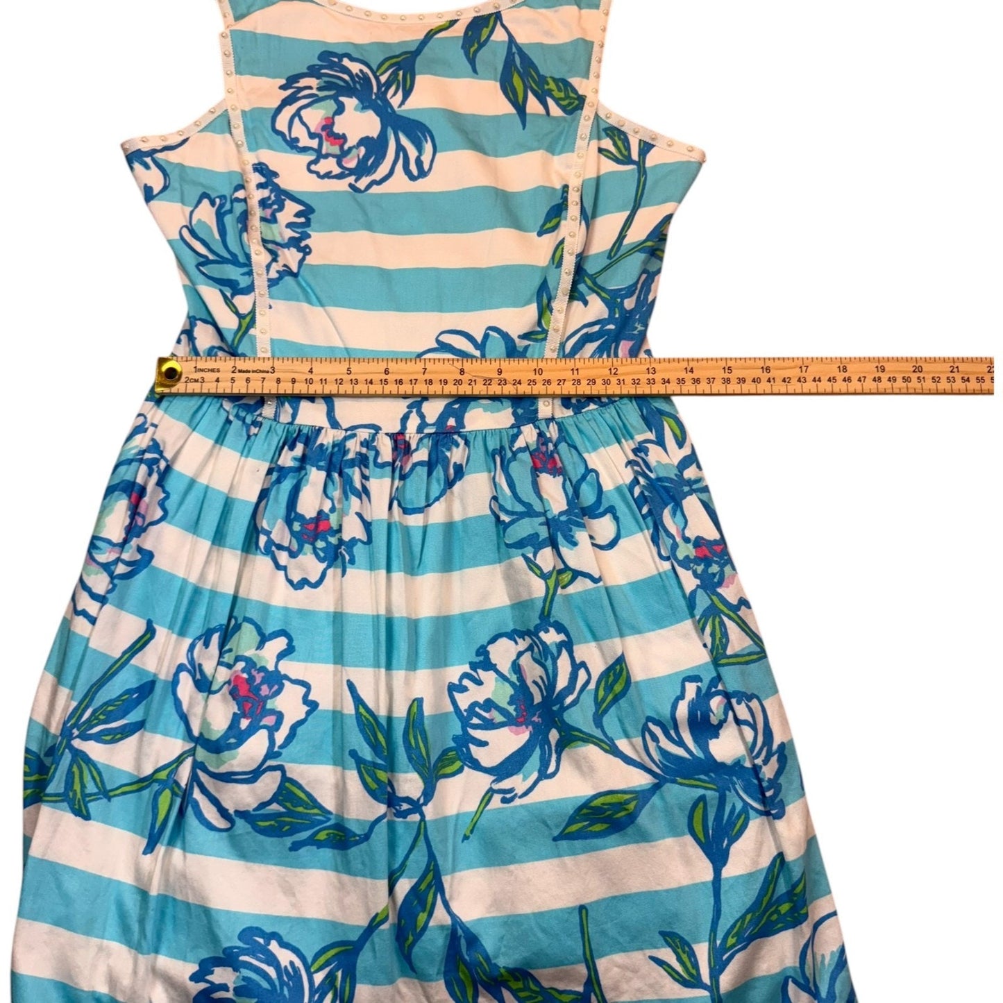 Lilly Pulitzer Women's Size 8 Floral Sleeveless Dress 100% Cotton With Pockets