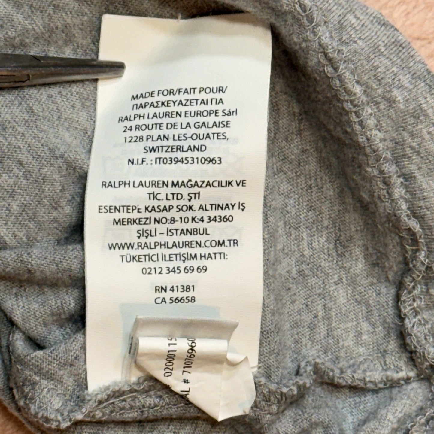 Polo Ralph Lauren Women’s US Open 2019 Polo Bear Tennis T-Shirt Gray Sz S