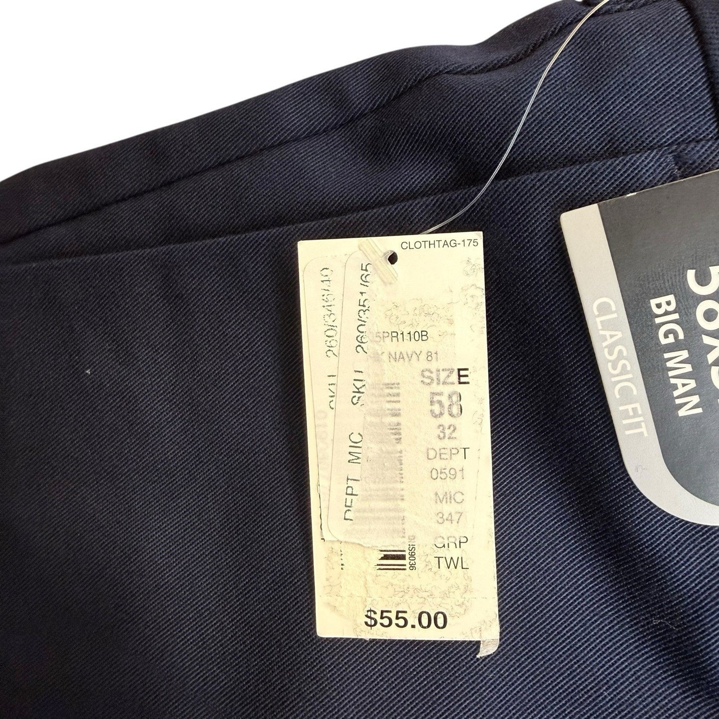 Roundtree & Yorke TravelSmart Pants 58x32 Navy Big Tall NWT Men's