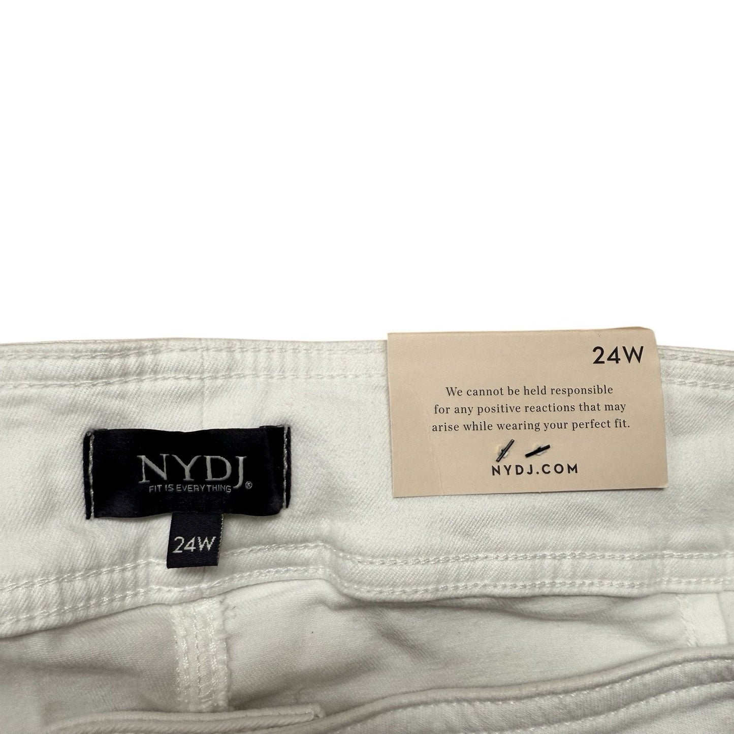NYDJ Women’s Size 24W White Jeans Lift Tuck Stretch Wide Leg NWT